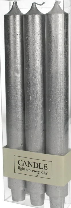 Dinerkaarsen zilver 3 stuks