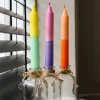 Dippy dinerkaars Dubbeldip goud / blauw 6 uur D 2,1 H 19 cm