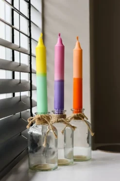 Dippy dinerkaars Dubbeldip goud / blauw 6 uur D 2,1 H 19 cm