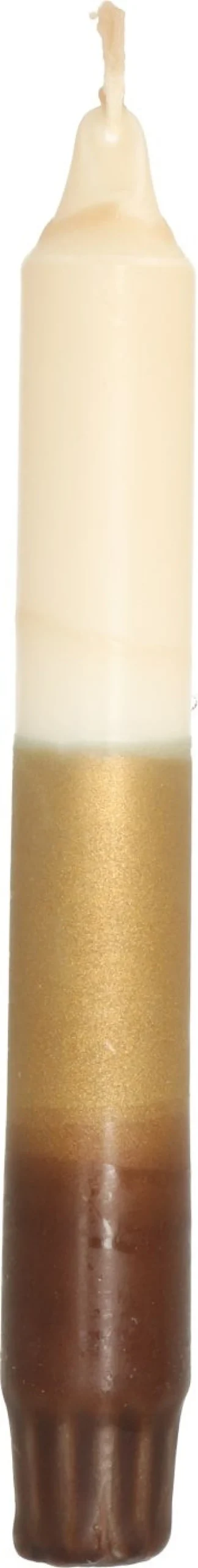 Dippy dinerkaars Triple wit / goud / bruin 6 uur D 2,1 H 19 cm