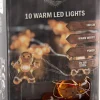 Draadverlichting peperkoek zilver met 10 lampjes warm white 1 m