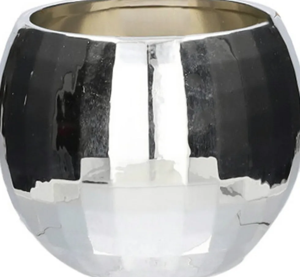 Duif bloempot Disco zilver D 15 H 11,6 cm