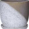 Duif bloempot op schotel groen / grijs D 13,5 H 13,5 cm