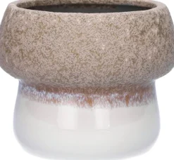 Duif bloempot Pilz grijs / wit D 14 H 11 cm