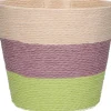 Duif plantenmand Riley lijnen crème / roze / groen D 6,8 H 5,2 cm
