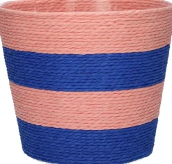 Duif plantenmand Riley lijnen roze / blauw D 6,8 H 5,2 cm