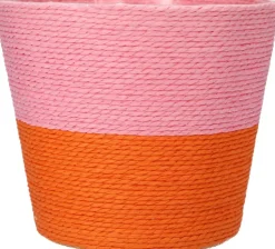 Duif plantenmand Riley roze / oranje D 15,5 H 13 cm