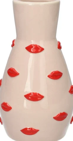 Duif vaas Cole roze / rood D 9 H 18 cm