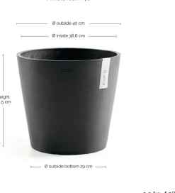 Ecopots bloempot Amsterdam donkergrijs D 40 H 35 cm