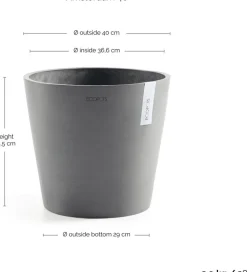 Ecopots bloempot Amsterdam grijs D 40 H 35 cm