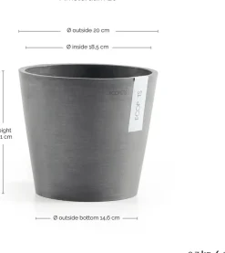 Ecopots bloempot Amsterdam grijs D 20 H 17,1 cm