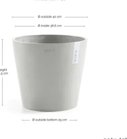 Ecopots bloempot Amsterdam wit grijs D 40 H 35 cm