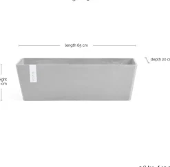 Ecopots plantenbak Bruges taupe 65 x 20 x 20 cm