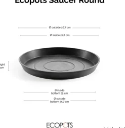 Ecopots plantenschotel Amsterdam donkergrijs D 28,7 H 3 cm
