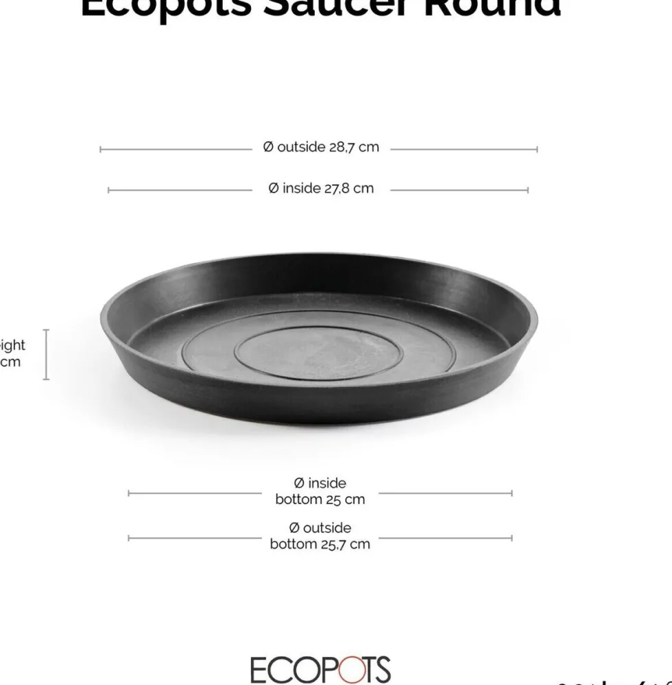 Ecopots plantenschotel Amsterdam donkergrijs D 28,7 H 3 cm