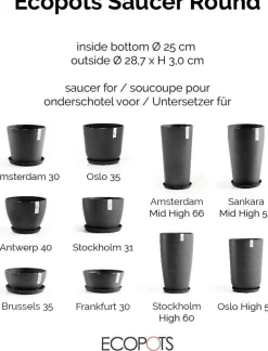 Ecopots plantenschotel Amsterdam donkergrijs D 28,7 H 3 cm