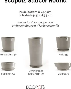 Ecopots plantenschotel Amsterdam taupe D 44,5 H 3,5 cm