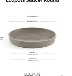 Ecopots plantenschotel Amsterdam taupe D 18 H 2,5 cm