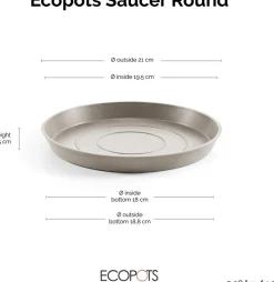Ecopots plantenschotel Amsterdam taupe D 21 H 2,5 cm