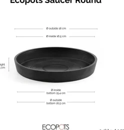 Ecopots plantenschotel Amsterdam donkergrijs D 18 H 2,5 cm