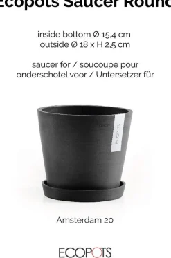 Ecopots plantenschotel Amsterdam donkergrijs D 18 H 2,5 cm