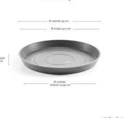 Ecopots plantenschotel Amsterdam grijs D 44,5 H 3,5 cm