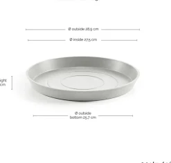 Ecopots plantenschotel Amsterdam wit grijs D 28,7 H 3 cm
