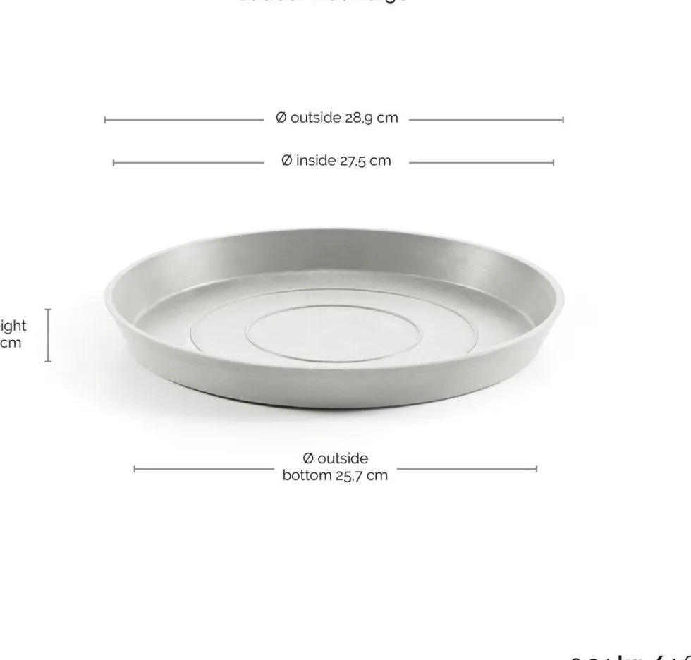 Ecopots plantenschotel Amsterdam wit grijs D 28,7 H 3 cm