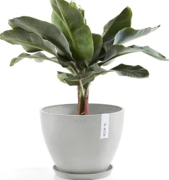 Ecopots plantenschotel Amsterdam wit grijs D 28,7 H 3 cm