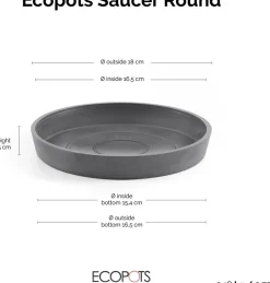 Ecopots plantenschotel Amsterdam grijs D 18 H 2,5 cm