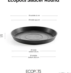 Ecopots plantenschotel Amsterdam donkergrijs D 21 H 2,5 cm