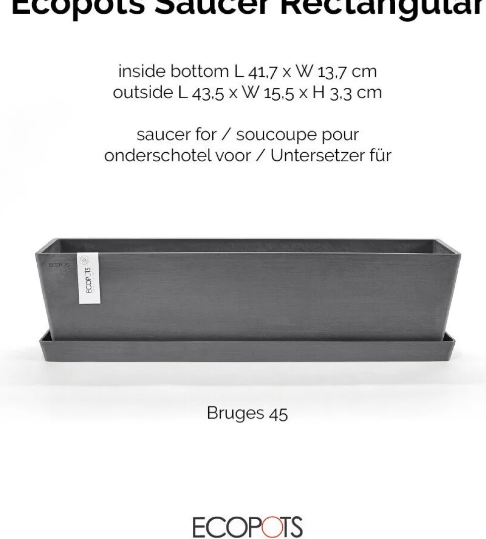 Ecopots plantenschotel Bruges grijs 47,3 x 19,5 x 2,6 cm