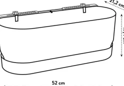 Elho balkonbak met waterreservoir Greenville zwart 52 x 21,2 x 19,4 cm