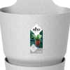 Elho balkonbak met waterreservoir Greenville grijs D 19,5 H 23 cm