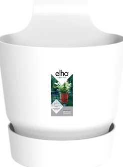 Elho balkonbak met waterreservoir Greenville wit D 19,5 H 23 cm