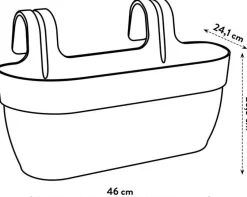Elho balkonbak Vibia Campana Easy Hanger groen 46 x 24,1 x 26,5 cm