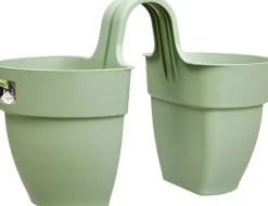 Elho balkonbak Vibia Campana Flower Twin groen 20,5 x 38,4 x 26,5 cm