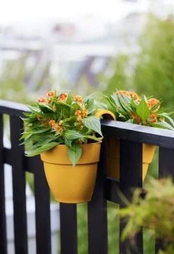 Elho balkonbak Vibia Campana Flower Twin geel 20,5 x 38,4 x 26,5 cm