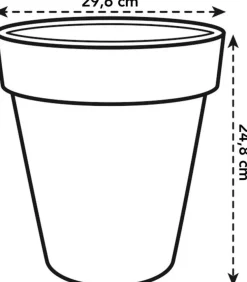 Elho bloempot Green Basics zwart D 29,5 H 25,2 cm