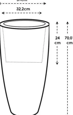 Elho bloempot June Round zwart D 39 H 70 cm