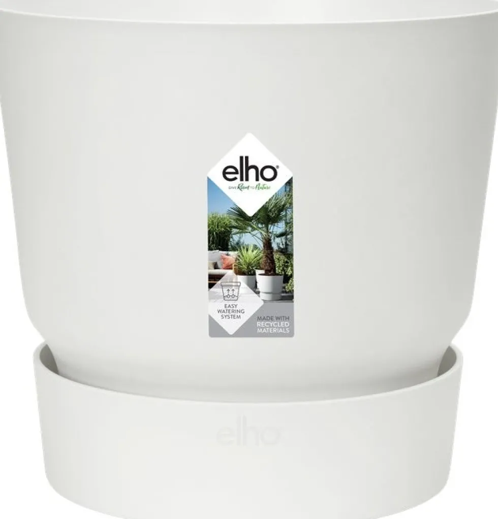Elho bloempot met waterreservoir Greenville wit D 14 H 13,4 cm