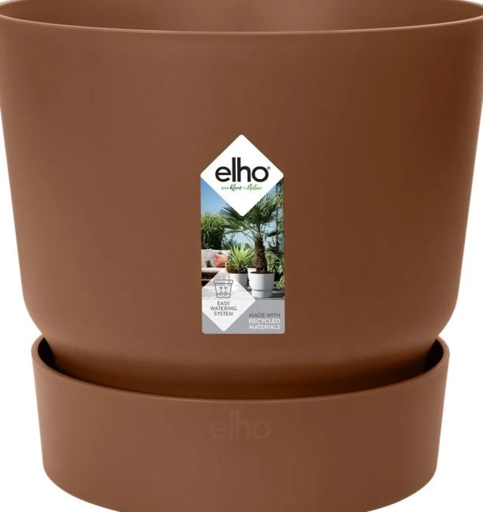 Elho bloempot met waterreservoir Greenville bruin D 16 H 15,3 cm