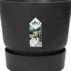 Elho bloempot met waterreservoir Greenville zwart D 39 H 36,8 cm