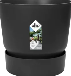 Elho bloempot met waterreservoir Greenville zwart D 29,5 H 27,8 cm