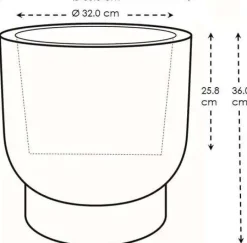 Elho bloempot op voet Amber Grail beige D 38 H 36 cm