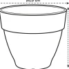 Elho bloempot Vibia Campana antraciet D 19,5 H 16,8 cm