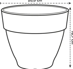 Elho bloempot Vibia Campana grijs D 19,5 H 16,8 cm