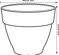 Elho bloempot Vibia Campana terracotta D 39 H 33,4 cm