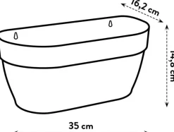 Elho muur plantenbak Vibia Campana antraciet 35 x 16,2 x 14,8 cm