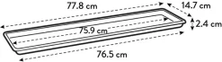 Elho schotel voor balkonbak Green Basics zwart 77,8 x 14,7 x 2,4 cm
